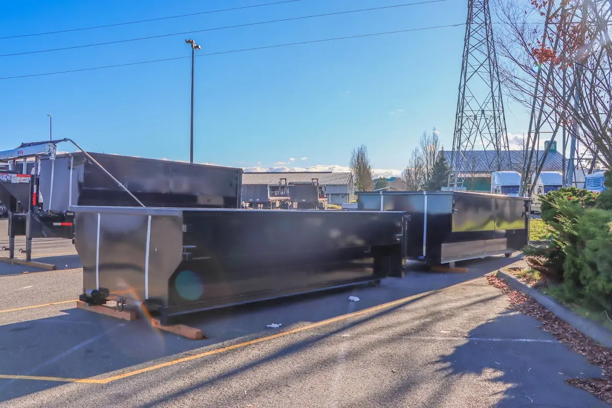 Roll-off dumpster ready for waste disposal at job site for Roofing Dumpster Rental in Vienna